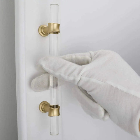 Gold Clear Acrylic Cabinet Pulls 10 Pack For Dresser Drawers And Kitchen Cabinets 3 Inch Center To Center Spacing Durable Gold Tone