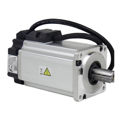 CHUNYE 750W AC brake servo motor A6 series MSMF082L1V1M, side view, silver metal housing with shaft