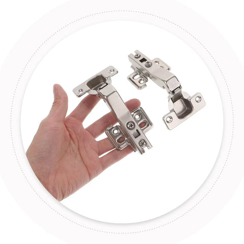 Hand holding Soft Close 45 Degree Cabinet Door Hinges For Corner Cabinets Balacoo Heavy Duty Metal Wardrobe Hinges 2 Pack