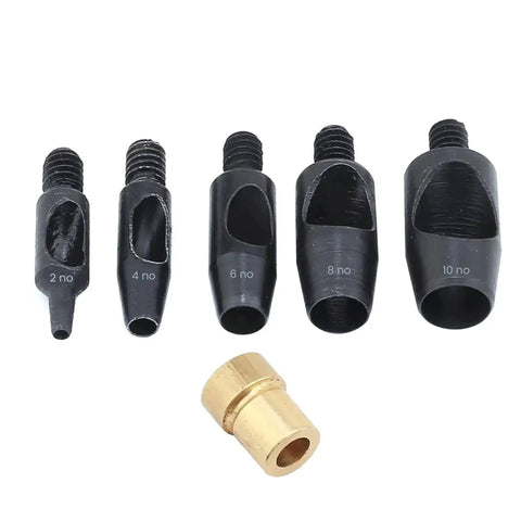 Leather Craft Hole Puncher Set With Hand Press And 2mm 4mm 6mm 8mm 10mm Hole Punch Dies for leatherworking, with brass base