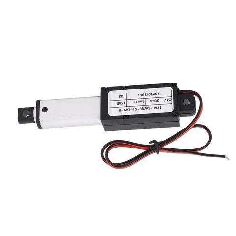 Mini 24V Electric Linear Actuator With 150N Thrust, IPX4, 30mm Stroke, aluminum and ABS construction