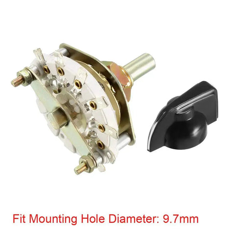 1 Pole 6 Position Band Channel Rotary Switch With Plastic Knob 7 Pins For DIY Electronics Projects 9.7mm Mount Hole 6mm Shaft