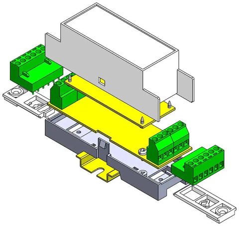 Low Profile DIN Rail Enclosure For Home Automation And PLC Switch Boxes, ABS Electrical Box With 35mm Rail Compatibility