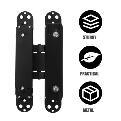 Heavy Duty Built Tough Invisible Door Hinge With 3D Adjustable Metal Cross Hinge And 180 Degree Swing Supports 40kg Load Concealed Door Hardware For Wooden Doors And Frames Left Or Right Opening