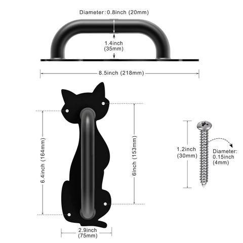 Heavy Duty 8.5 Inch Steel Door Handle Set for Gate Fence Barn Doors Closets and Garages Black Coated Pull Handle with Easy Install Hardware Rust and Corrosion Resistant Indoor Outdoor Use 2 Pack.