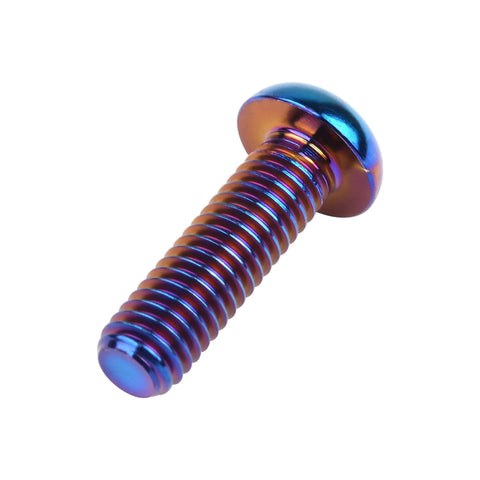 Heavy Duty Titanium Button Head Torx Bolts M6x20mm Pack Of 6 Burn Blue 6AL4V Grade 5 For Bicycle Motorcycle Car 1mm Thread Pitch