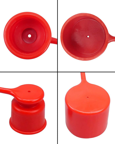 Dust caps for 1/2-inch flat-face hydraulic quick-connect couplers, red rubber, set of 4