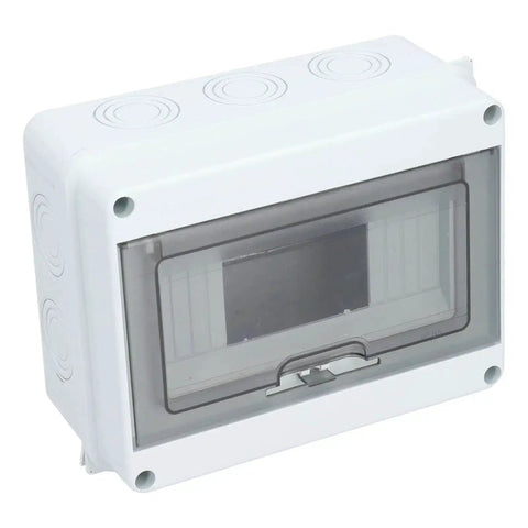 Outdoor 8 Way Circuit Breaker Enclosure With Transparent ABS Cover, IP65 Weatherproof Distribution Box front view