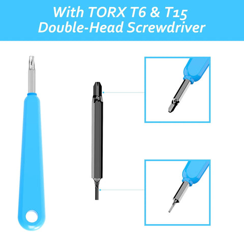 DIY Video Doorbell Screwdriver Kit With Blue Double Ended T6 T15 Bits And 20 Security Screws Replacement Tool features.