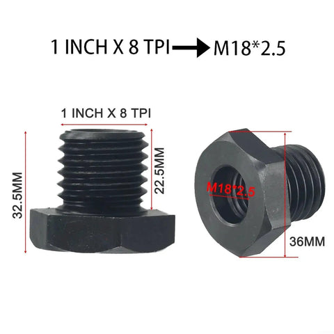 M18X2.5 To 1-8TPI Wood Lathe Chuck Adapter For Headstock Spindle, Woodworking Chuck Converter For Metal Or Wood Turning And CNC Machining