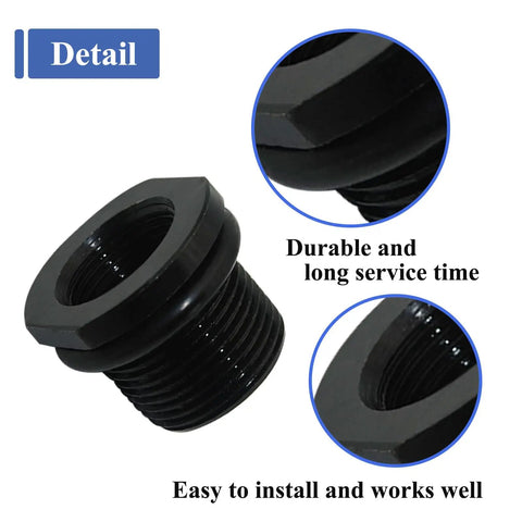 Two Pack Thread Adapters And Rubber And Metal Washers Replacement Kit For One Half By Twenty Eight And Five Eighth By Twenty Four Threads Black Steel Durable Pro Grade Adapters With Rubber Washers For Easy Repairs.