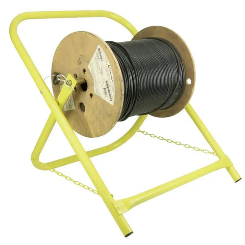 Heavy Duty Cable Caddy And Holder With 25mm Tubing Keeps 26 Inch Reels Tangle Free And Up To 100 Lbs, Foldable For Easy Storage, Bright Yellow Cable Organizer For Garage And Shop.