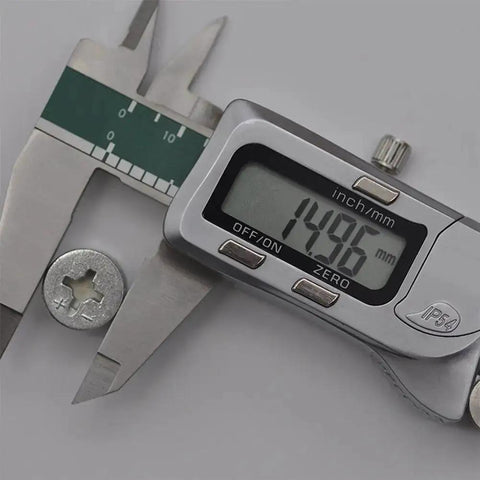 Digital caliper measuring cam lock fitting 15mm for furniture connectors kit 20 pack, zinc alloy, anti-corrosion