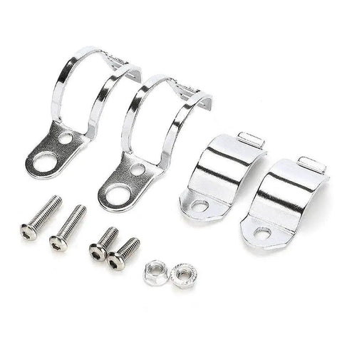Metal Motorcycle Turn Signal Mount Bracket Clamp For 30 To 45 Millimeter Fork Tubes Chrome Finish 1 Pair Bolt On Installation