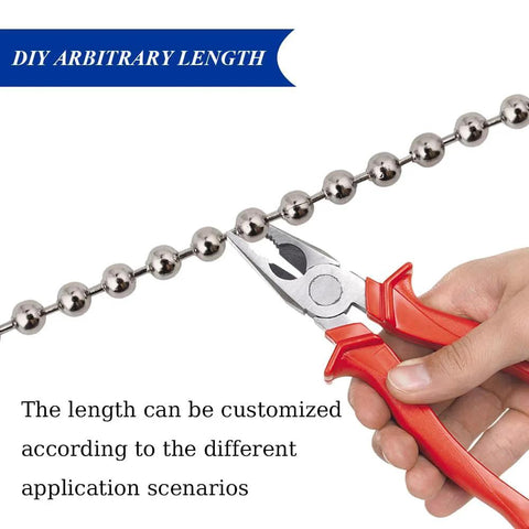 Cutting tool holding 50ft 4.5mm Stainless Steel Ball Bead Chain 304 Durable Roller Shade and Vertical Blind Chain for DIY projects