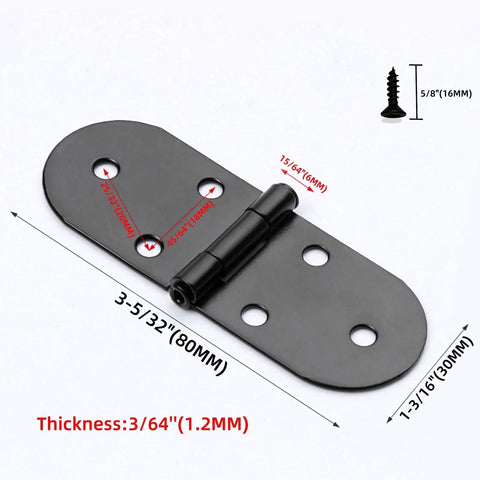3-5/32 X 1-3/16 Inch Folding Flip Top Hinges 10 Pack Concealed 180 Degree Drop Leaf Hinge with screws for small tables