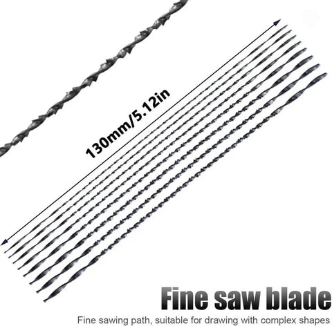 Pro Grade 48 Piece Jewelers Saw Blades Set with 130mm fine coping and spiral blades for precise cuts on metal, wood, acrylic projects