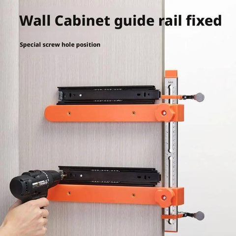 Drawer Slide Jig With Toggle Clamp And Magnetic Arm, Precision Cabinet Drawer Jig Tool With Laser Engraved Dual Scale Mark for installing drawer slides