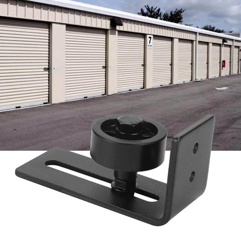 Beefy Black Carbon Steel Barn Door Guide Rail for Sliding Doors, durable metal hardware with anti-rust and anti-deformation features.