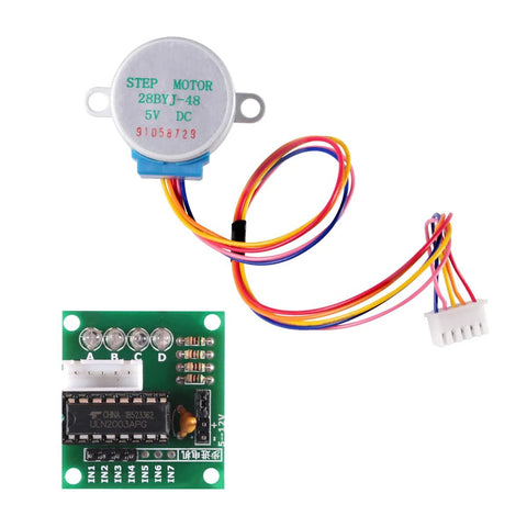 Stepper motor 28BYJ-48 5V with ULN2003 driver board and multi-color wiring harness