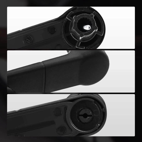 Close-up of textured black Window Crank Handle Compatible With Ford Lincoln And Mazda Vehicles showing connector details.