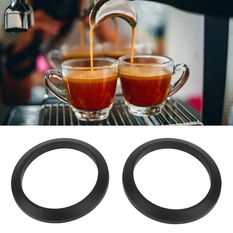 57mm Silicone Group Head Gasket Seal For Espresso Machines Replacement Brew Seal Ring For Nuova Simonelli shown with espresso cups