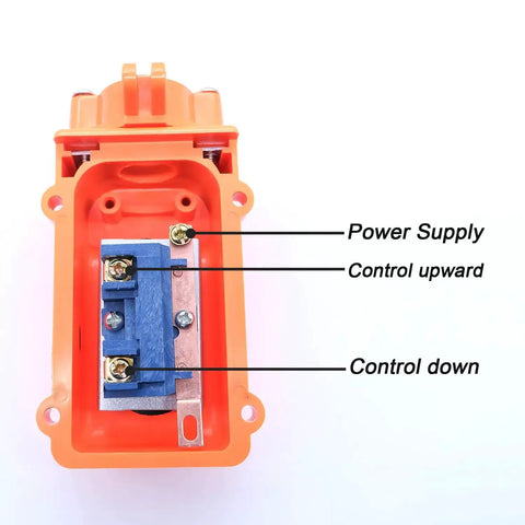 Inside view of Rainproof Up Down Switch Control Station For Cranes And Hoists Pendant Push Button Switch Momentary Weatherproof