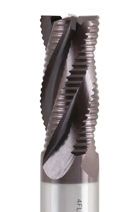 Beefy Roughing End Mill TiAlN Coated M42 Cobalt With Standard Tooth Four Flute Three Quarter Inch Diameter Model 1102-0034 By Accusize.
