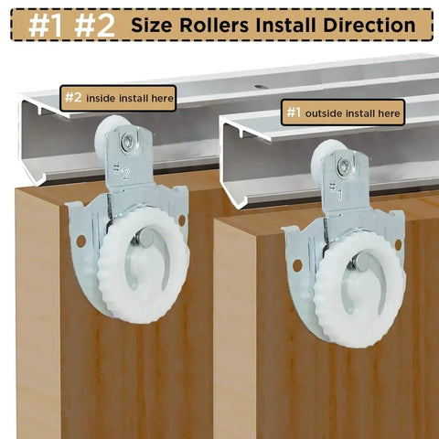 Quiet Sliding Closet Door Rollers Replacement Set Seven Eighths Inch Wheels for Wardrobe Cabinets Top Mounts installation guide