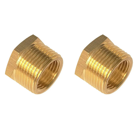 3/4 To 1/2 Brass NPT Pipe Fitting Reducer Adapter Male To Female Hex Bushing Connector Pack Of 2