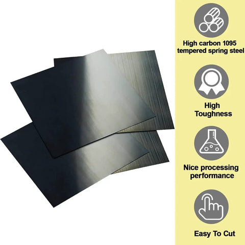 Pro Grade Spring Steel Shim Set In 1095 Steel, Assorted Thicknesses 0.004, 0.008, 0.015, 0.02, 0.024, 0.03 in, 6x6 Inch Polished Shim Stock