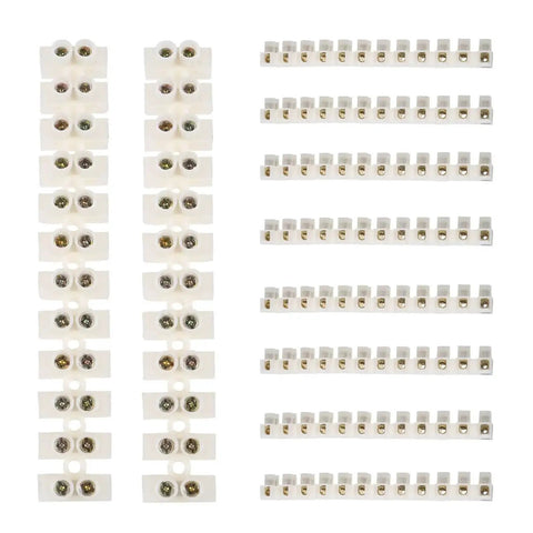 Image of 10 Pack 12 Position Dual Row Screw Terminal Block Set For Home DIY Projects 10 Amp 380V Electric Barrier Strip.