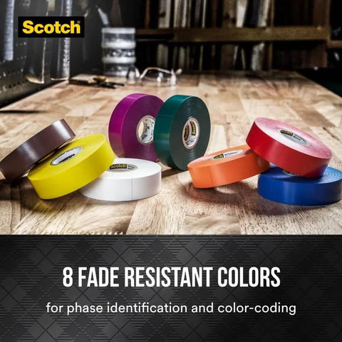 Vinyl Electrical Tape 35 5-Roll Multi-Color Pack for Cable Jacket Repair and Electrical Insulation displayed on a table