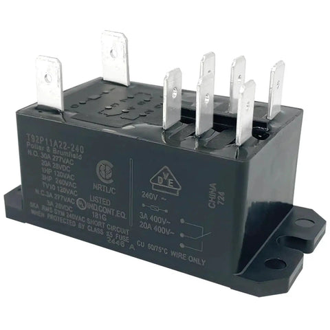 2-Pack 30A 240VAC DPST-NO Power Relay for HVAC Systems, 2 Pole, 8 Pin Quick-Connect flange, T92 Series replacement