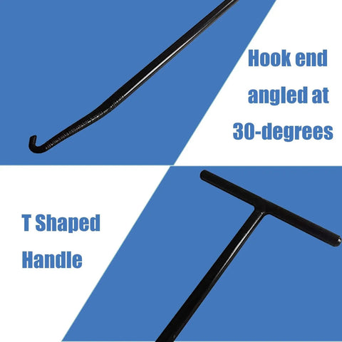 Image showing 10 Inch Exhaust Spring Puller Tool For Motorcycle Mufflers Snowmobiles And ATVs with 30-degree hook and T-shaped handle.