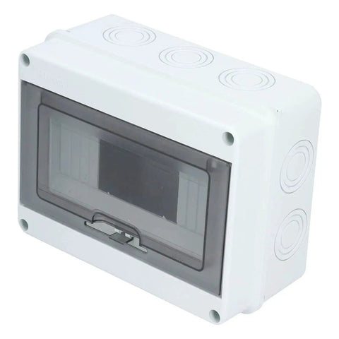 Outdoor 8 Way Circuit Breaker Enclosure With Transparent ABS Cover, IP65 Weatherproof Distribution Box, front view