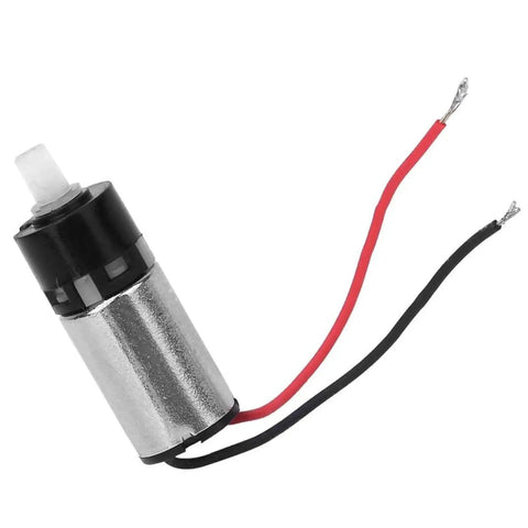 Six Millimeter Precision Mini Micro Planetary Gear Reducer For DC 3V Motors with red and black wires, side view.