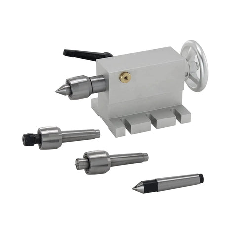 65mm MT2 Movable Tailstock Lathe Center with Four Replaceable Heads for CNC 4 Axis Engraving Machines and Woodworking