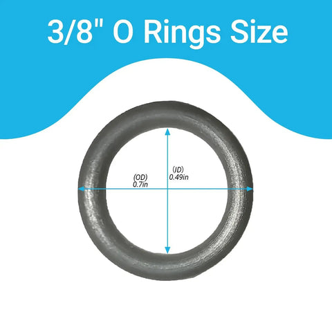 Close-up of gray O-ring from 100 Pack Pressure Washer O Ring Seal Kit For DIYers And Pros with dimensions shown
