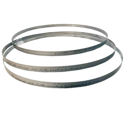 Three 44-7/8 Inch Bandsaw Blades 1/2 Inch Wide 0.020 Inch Thick 10/14 TPI, Bi-Metal M42, suitable for Milwaukee and DeWalt saws