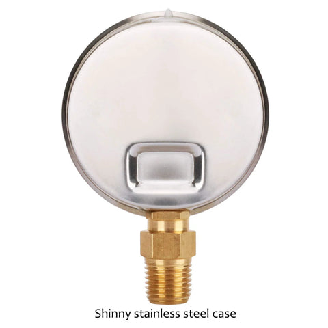 MEASUREMAN RV water pressure gauge with stainless steel case and brass 1/4in NPT lower mount