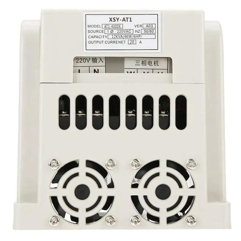 Front view of High Torque Variable Frequency Drive Five And A Half HP 220V Single Phase VFD Speed Controller with ventilation fans