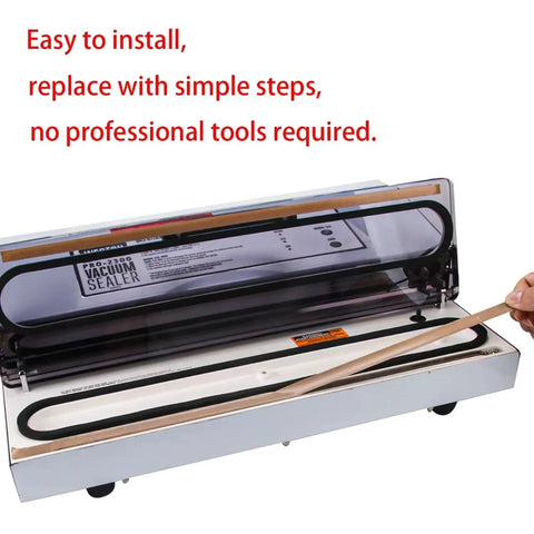 Foam Replacement Gasket Kit For Weston Pro Series Vacuum Sealer Includes 2 Foam Gaskets And 4 Seal Bar Tapes shown with sealer