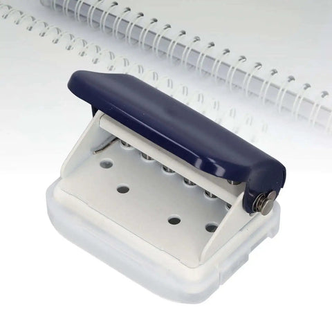 Six Hole Dope Handheld Metal Circle Paper Punch With Positioning Ruler For A4 A5 B5 Notebooks Scrapbooks And Photo Albums