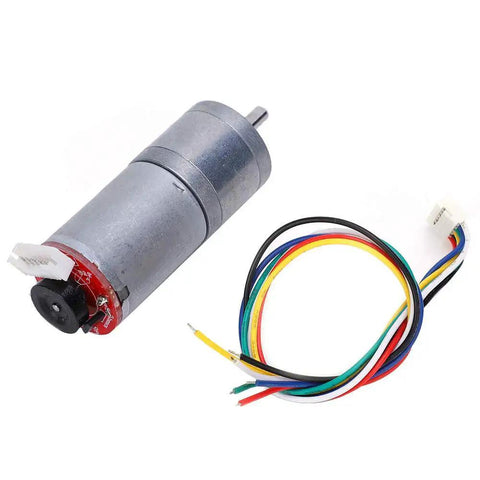DC Gear Motor With Encoder 12V Stainless Steel High Torque Micro Speed Reducer Geared Motor 300 RPM with wiring for robotics