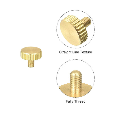 Knurled Thumb Screws M3x5mm Flat Head Brass Fasteners For PC Electronics And Mechanical Projects, Grip Knobs For Secure Adjustments