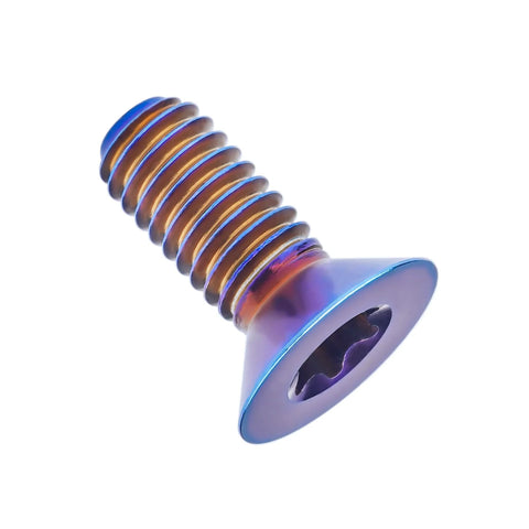 Titanium Torx Countersunk Flat Head Bolts Set Burnt Blue Finish M4 M5 M6 M8 With 8 To 70mm Lengths Grade 5 6Al4V Titanium Ultra Light