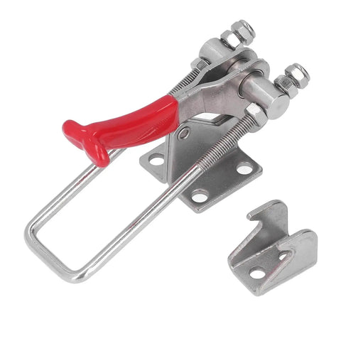 Quick Release Toggle Clamp With Adjustable Span For Vertical Clamping, Delivers 318 Kg (700 Lb) Holding Power shown in stainless steel