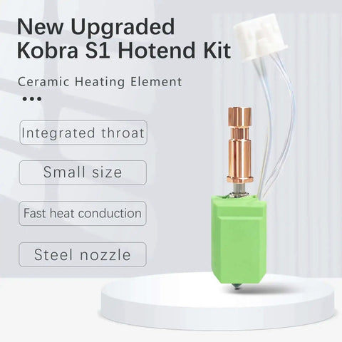 Upgrade 0.4mm Hotend With Ceramic Heating Rod And Hardened Steel Nozzle For S1 Extruder Replacement Kit 2 Pack displayed on stand