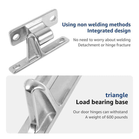 Detachable Hinges Set For Doors And Gates Five Eighth Inch Heavy Duty Stainless Steel Wall Mount With 600 Pound Load Capacity
